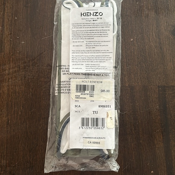 BNWT Kenzo face masks. 3 pack Orig $85 - Picture 3 of 3